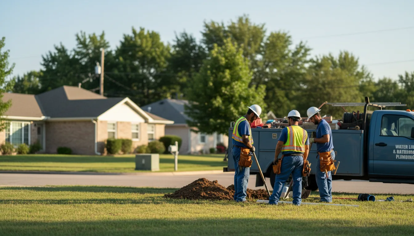 Residential water line and bathroom plumbing service in Munster, IN